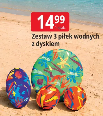 Zestaw 3 piłek wodnych z dyskiem promocja w Leclerc