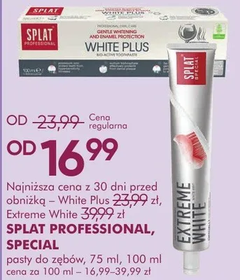 Pasty do zębów SPLAT PROFESSIONAL, X-SPECIAL White Plus, Extreme White pasty do zębów promocja w Makro