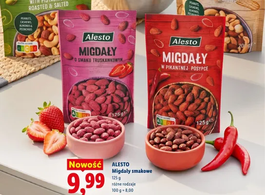 Migdały o smaku truskawkowym Alesto promocja w Lidl