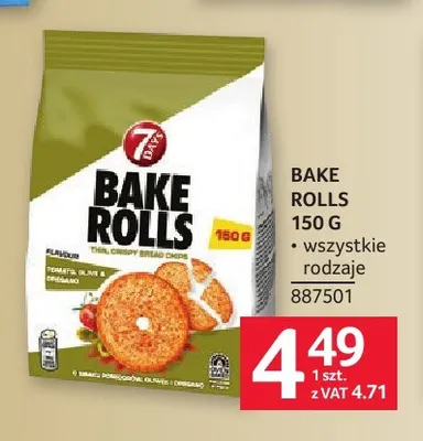 Sucharki Bake Rolls 7Days promocja w Selgros