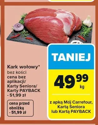 Kark wołowy bez kości promocja w Carrefour