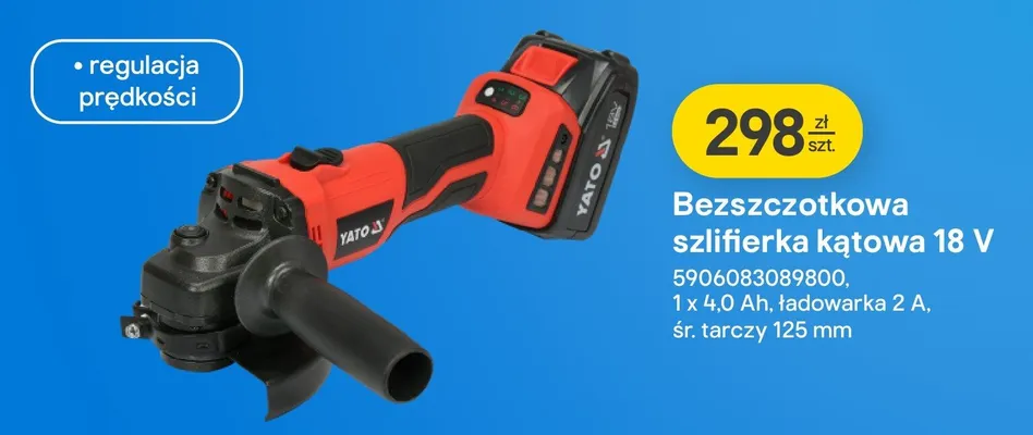 Bezszczotkowa szlifierka kątowa 18 V promocja w Castorama