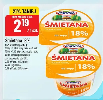 Śmietana 18% Auchan pewni dobrego promocja w POLOmarket