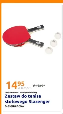 Zestaw do tenisa stołowego Slazenger 6 elementów promocja w Action