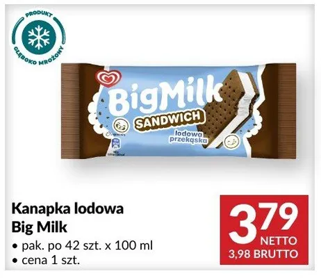 Kanapka lodowa Big Milk Sandwich promocja w Makro