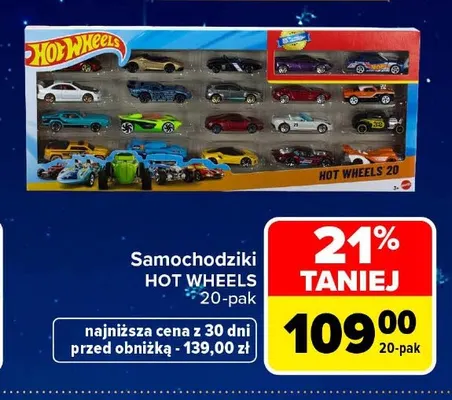 Samochodziki Hot Wheels 20-pak promocja w Carrefour Market