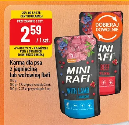 Karma dla psa Mini Rafi z wołowiną promocja w POLOmarket