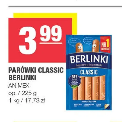 Parówki Classic Berlinki promocja w SPAR