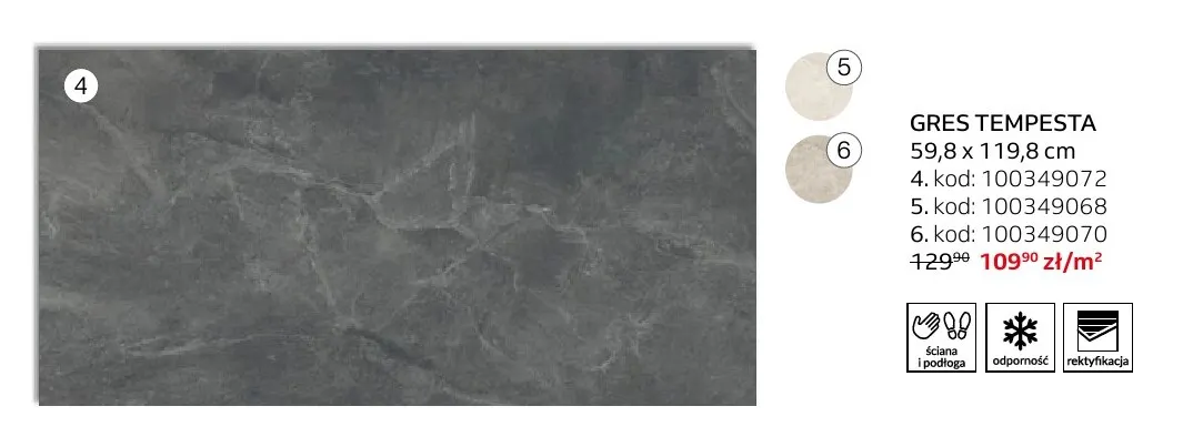 Gres Tempesta 59,8x119,8 cm Senti promocja w Komfort
