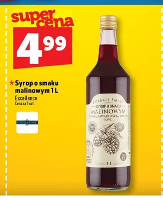 Syrop o smaku malinowym Excellence promocja w TOPAZ