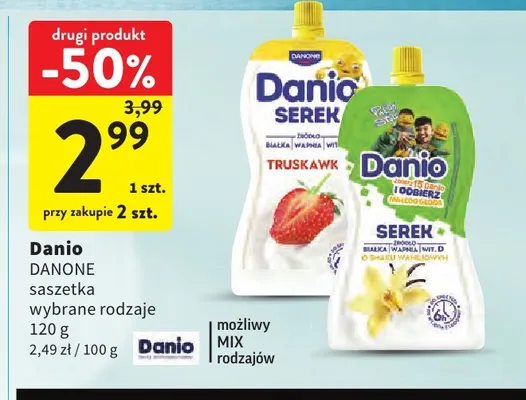 Serek homogenizowany Danio waniliowy promocja w Intermarche