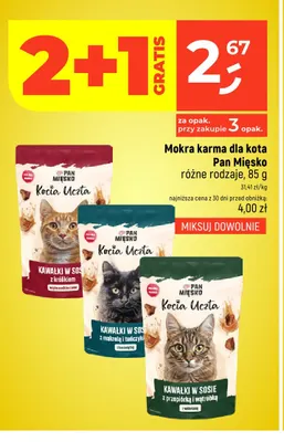 Mokra karma dla kota Kocia Uczta kawałki w sosie z przepiórką i wątróbką Pan Mięsko promocja w Dealz