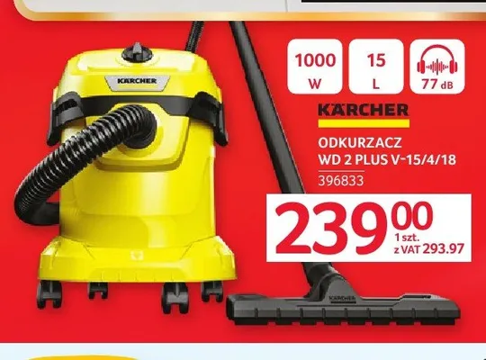 Odkurzacz KÄRCHER WD 2 PLUS V-15/4/18 promocja w Selgros