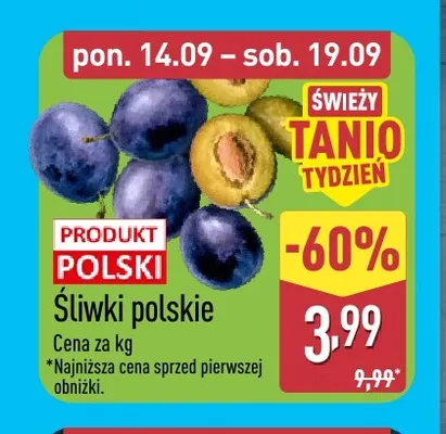 Śliwki polskie promocja w Aldi