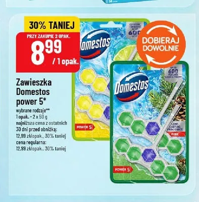 Zawieszka do WC Domestos Power 5 Pine promocja w POLOmarket