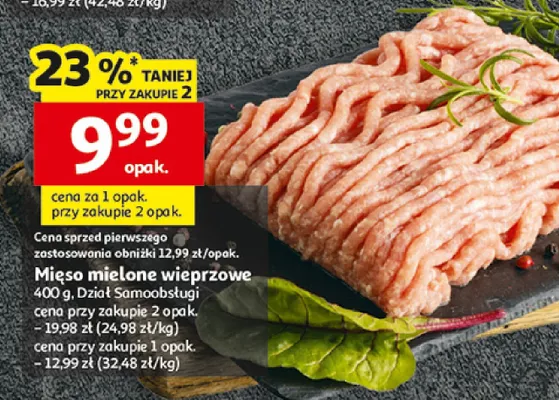 Mięso mielone wieprzowe z mięsa rasy puławskiej promocja w Auchan