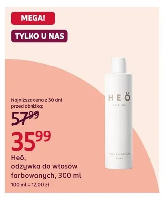 Odżywka do włosów farbowanych Heö promocja w Rossmann