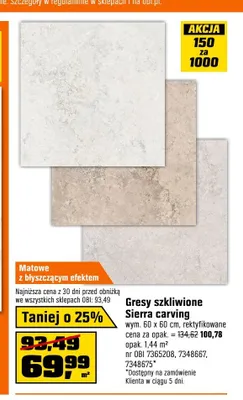 Gres szkliwiony Sierra Carving promocja w OBI