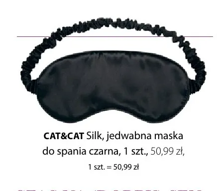 Jedwabna maska do spania czarna Cat & Cat Silk promocja w Hebe