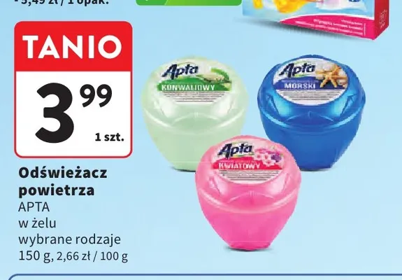Odświeżacz powietrza w żelu Apta konwaliowy promocja w Intermarche