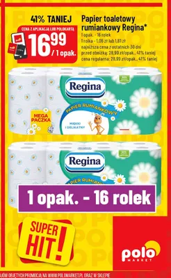 Papier toaletowy rumiankowy Regina 16-pak promocja w POLOmarket