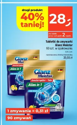 Tabletki do zmywarki Glanz Meister promocja w Dealz