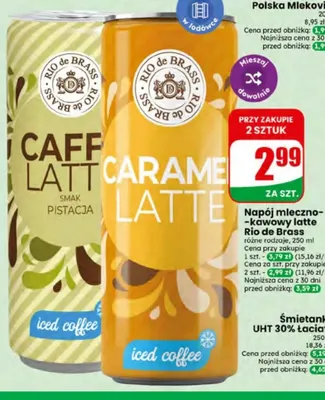Napój mleczno-kawowy Caffe Latte smak pistacja Rio de Brass promocja w Dino