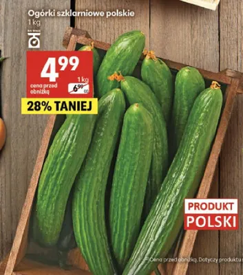 Ogórki szklarniowe polskie promocja w Delikatesy Centrum