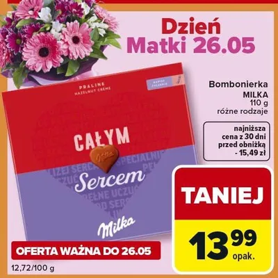 Bombonierka Milka Całym Sercem promocja w Carrefour Express