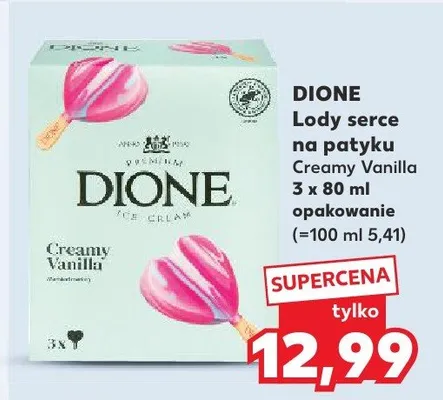 Lody serce na patyku Creamy Vanilla promocja w Kaufland