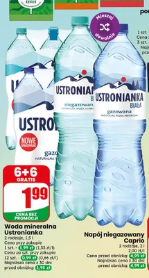 Woda mineralna niegazowana Ustronianka promocja w Dino