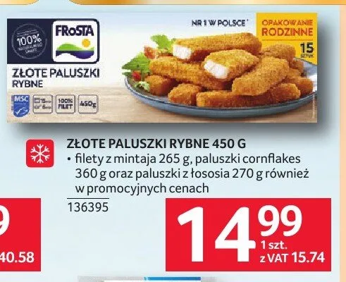 Złote paluszki rybne Frosta promocja w Selgros