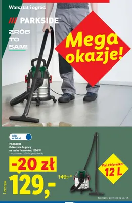 Odkurzacz do pracy na sucho i na mokro Parkside promocja w Lidl