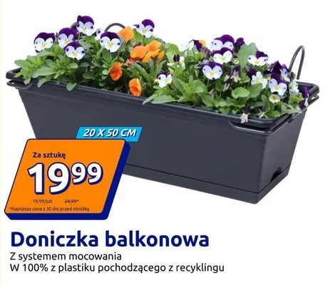 Doniczka balkonowa z systemem mocowania promocja w Action