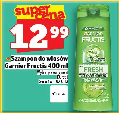 Szampon do włosów Garnier Fructis promocja w TOPAZ