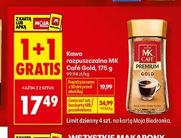 Kawa rozpuszczalna MK Café Gold promocja w Biedronka