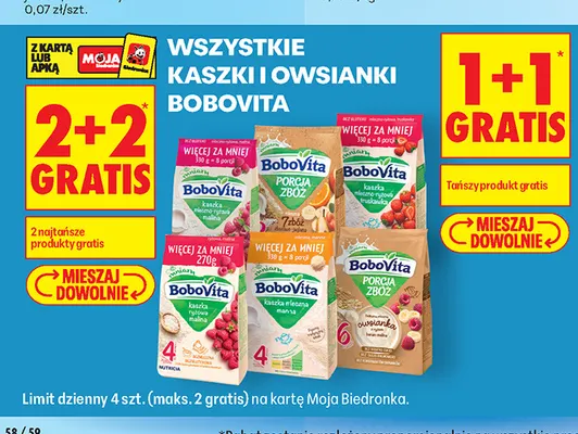 Kaszka mleczno-ryżowa BoboVita truskawka promocja w Biedronka