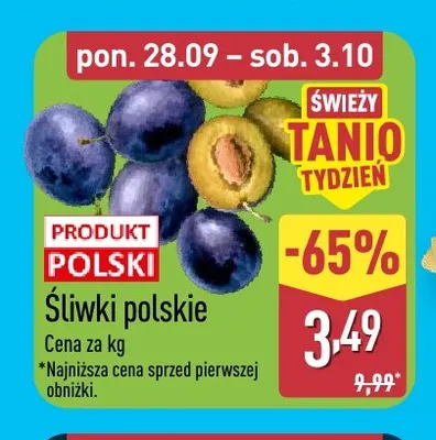 Śliwki polskie promocja w Aldi