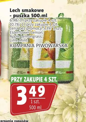 Piwo bezalkoholowe Lech Apple Lemongrass puszka promocja w Prim Market