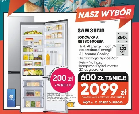 Lodówka Samsung AI RB38C600ESA promocja w Max Elektro