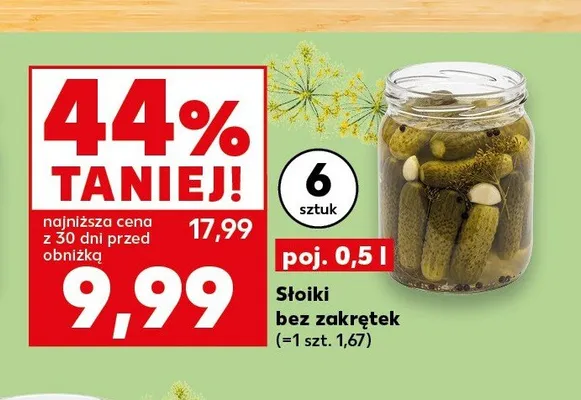 Słoiki bez zakrętek 6-pak 0,5 l promocja w Kaufland