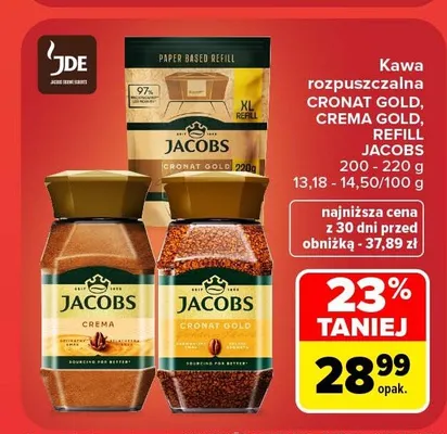 Kawa rozpuszczalna Jacobs Cronat Gold promocja w Carrefour
