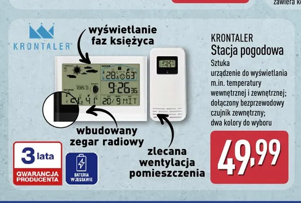 Stacja pogodowa Krontaler promocja w Aldi