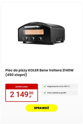 Piec do pizzy KOLER Bene Voltera promocja w Media Expert