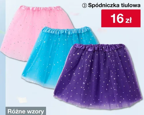Spódniczka tiulowa różne wzory promocja w Woolworth