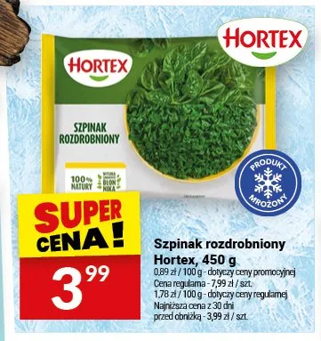 Szpinak rozdrobniony Hortex promocja w Twój Market