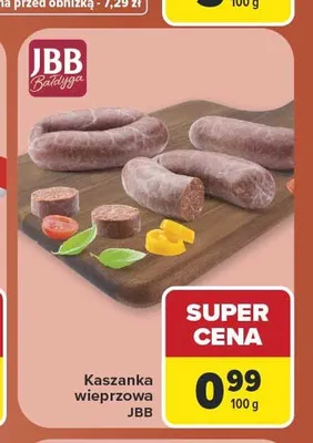 Kaszanka wieprzowa JBB promocja w Carrefour