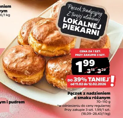 Pączek tradycyjny z nadzieniem różanym o smaku różanym promocja w Netto