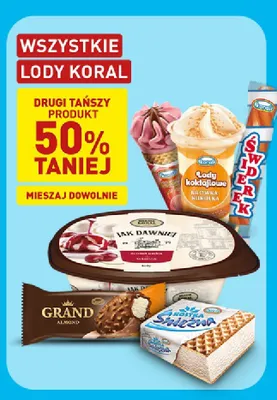 Lody rożek Koral promocja w Aldi