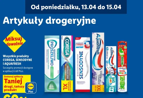Wszystkie produkty Corega, Sensodyne, Aquafresh promocja w Lidl